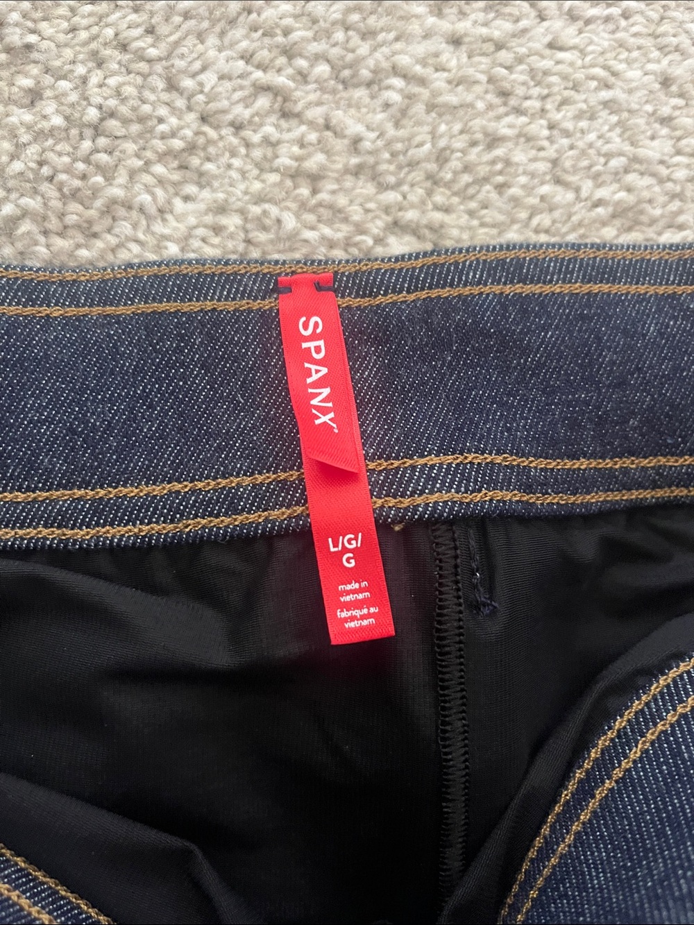 SPANX Dark Blue Denim Mini Skirt with Front Pockets - Picture 7 of 8